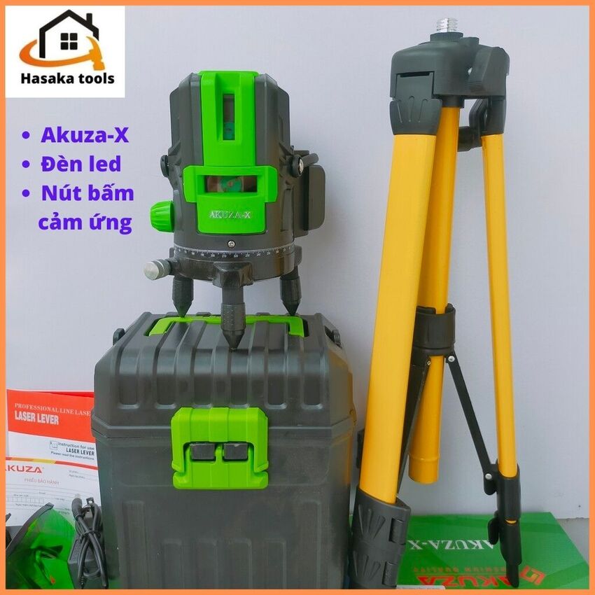 Máy cân bằng laser Akuza-X 5 tia xanh,máy bắn cốt cân mực laze