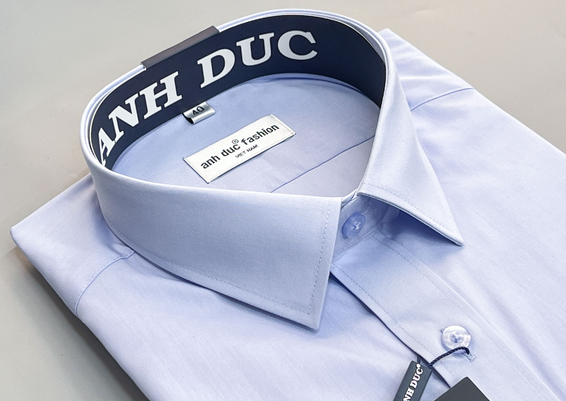 Áo sơ mi nam tay dài cotton 35/65 | anh đức fashion