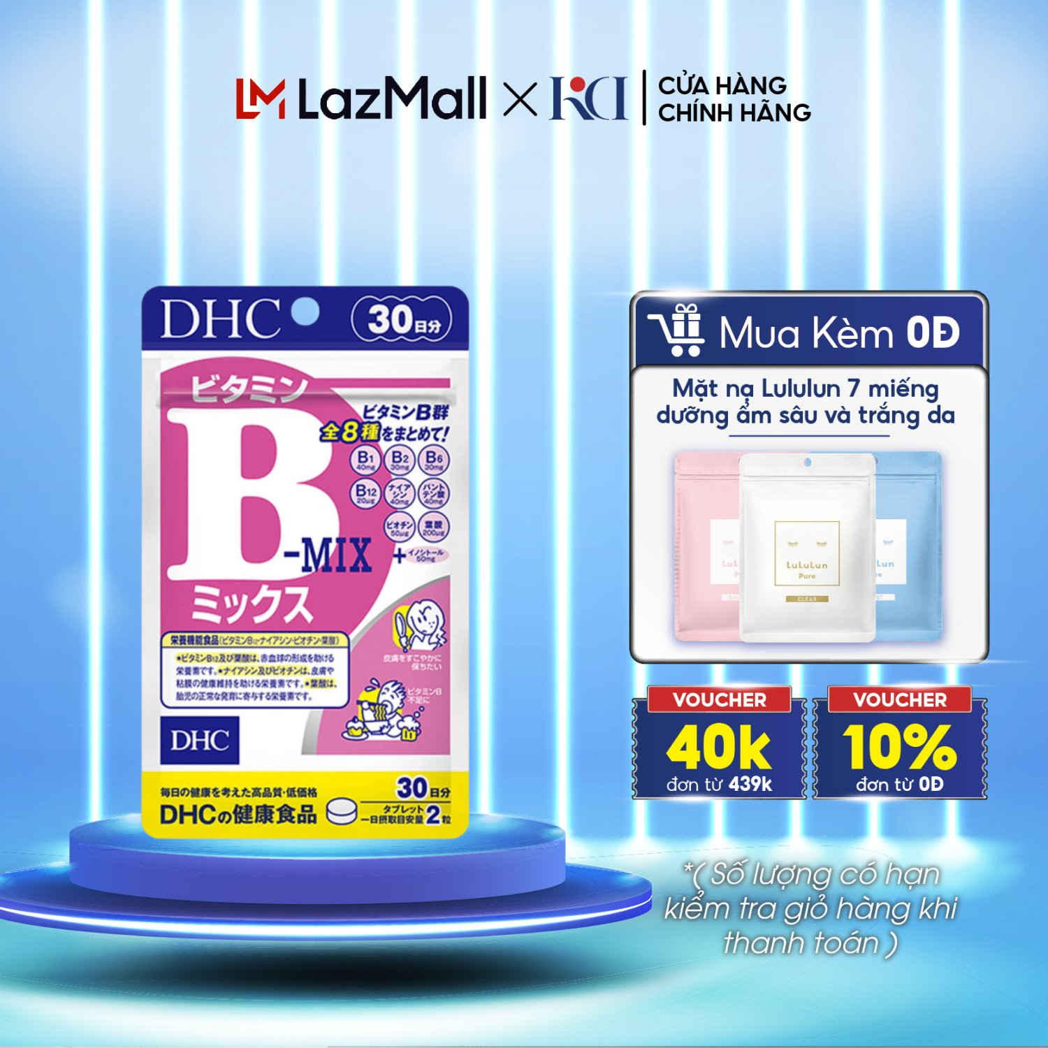 Viên uống vitamin B DHC tổng hợp gồm 8 loại vitamin nhóm B 30 ngày Nhật Bản