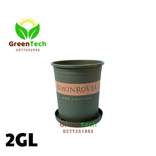 Chậu nhựa kèm đĩa lót monrovia 2gl - chậu cây cảnh hoa