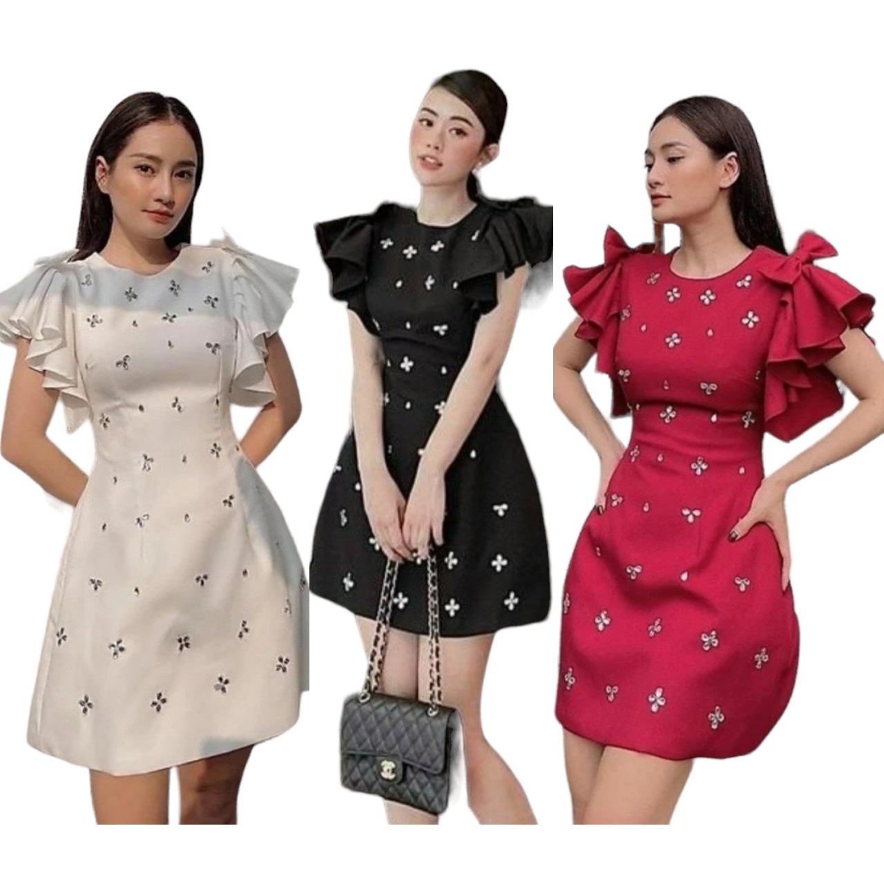 Đầm bigsize đính đá tay cánh tiên rm13