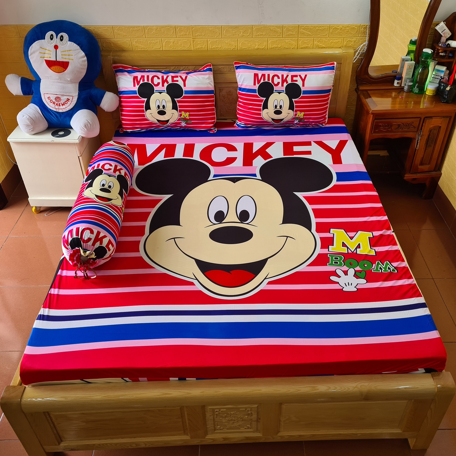 Bộ drap thun ý 5d 4 món 1m6 & 1m8x2m ty62