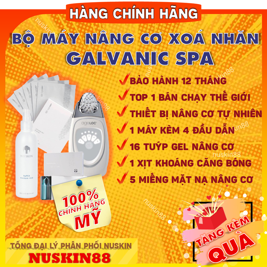 Bộ Máy Massage Mặt Nâng Cơ Galvanic Spa Nuskin 2021, trẻ hóa làn da, xử lý nám tàng nhang, spa tại nhà của riêng bạn