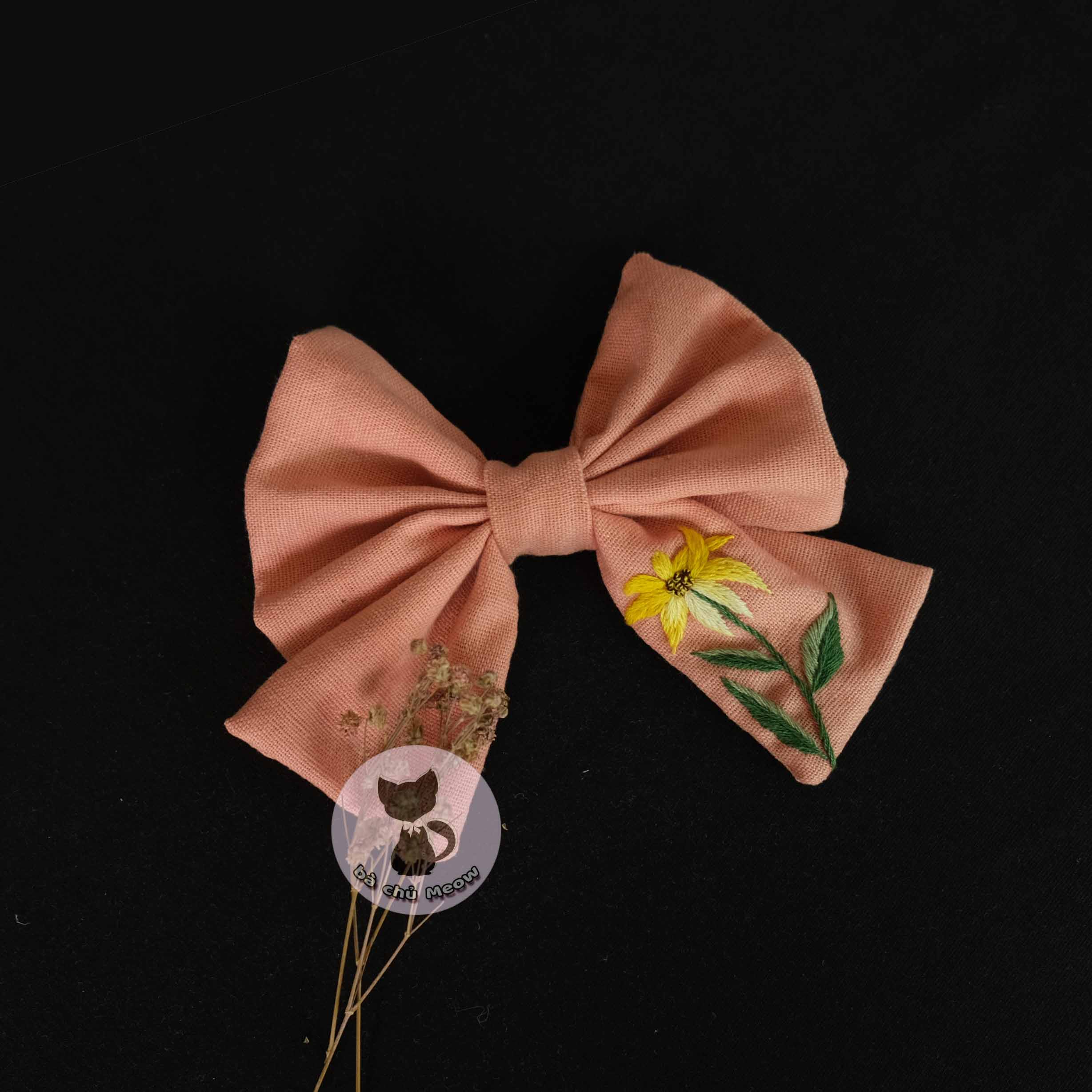 Đồ Cột Tóc Hoa - Dây Cột Tóc Thêu Tay - Scrunchies Thắt Nơ P2