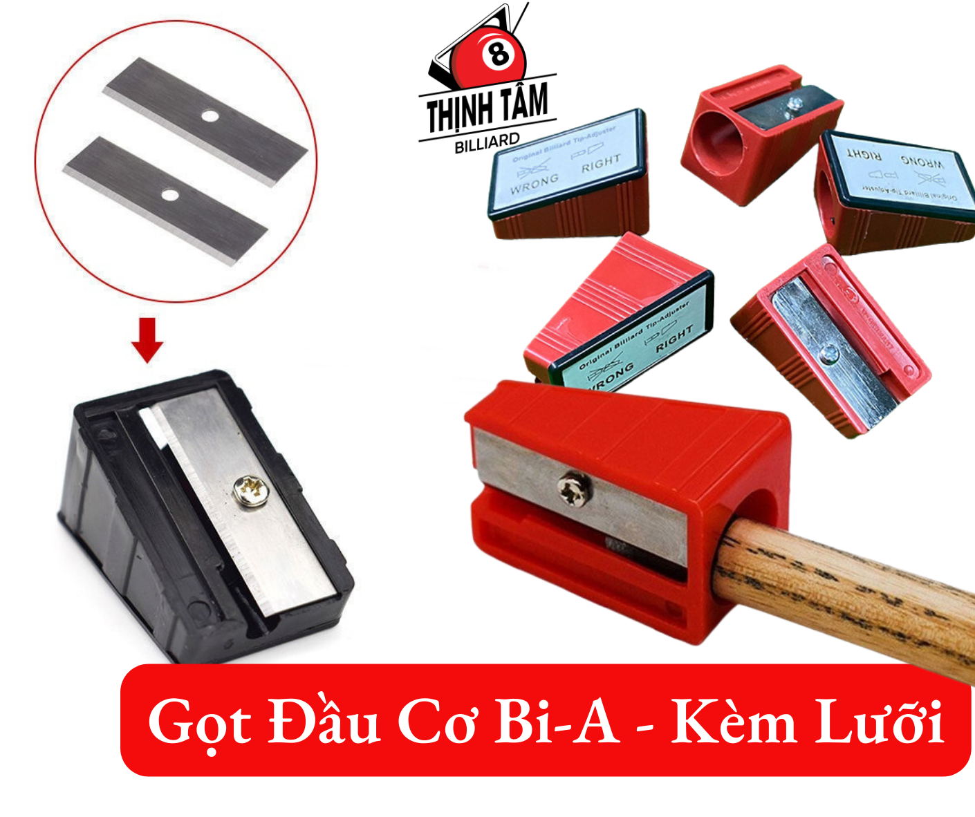 Gọt bo đầu cơ bida, đầu tẩy gậy bi-a cao cấp