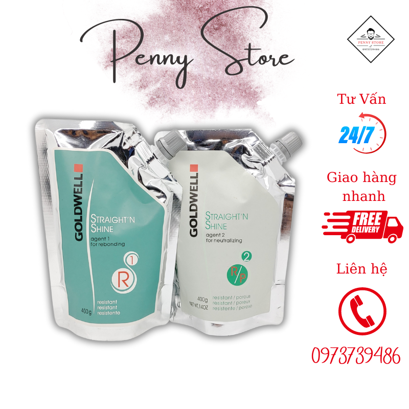 Cặp thuốc uốn, ép tóc tại nhà goldwell 400ml x 2 - cặp uốn, ép nóng