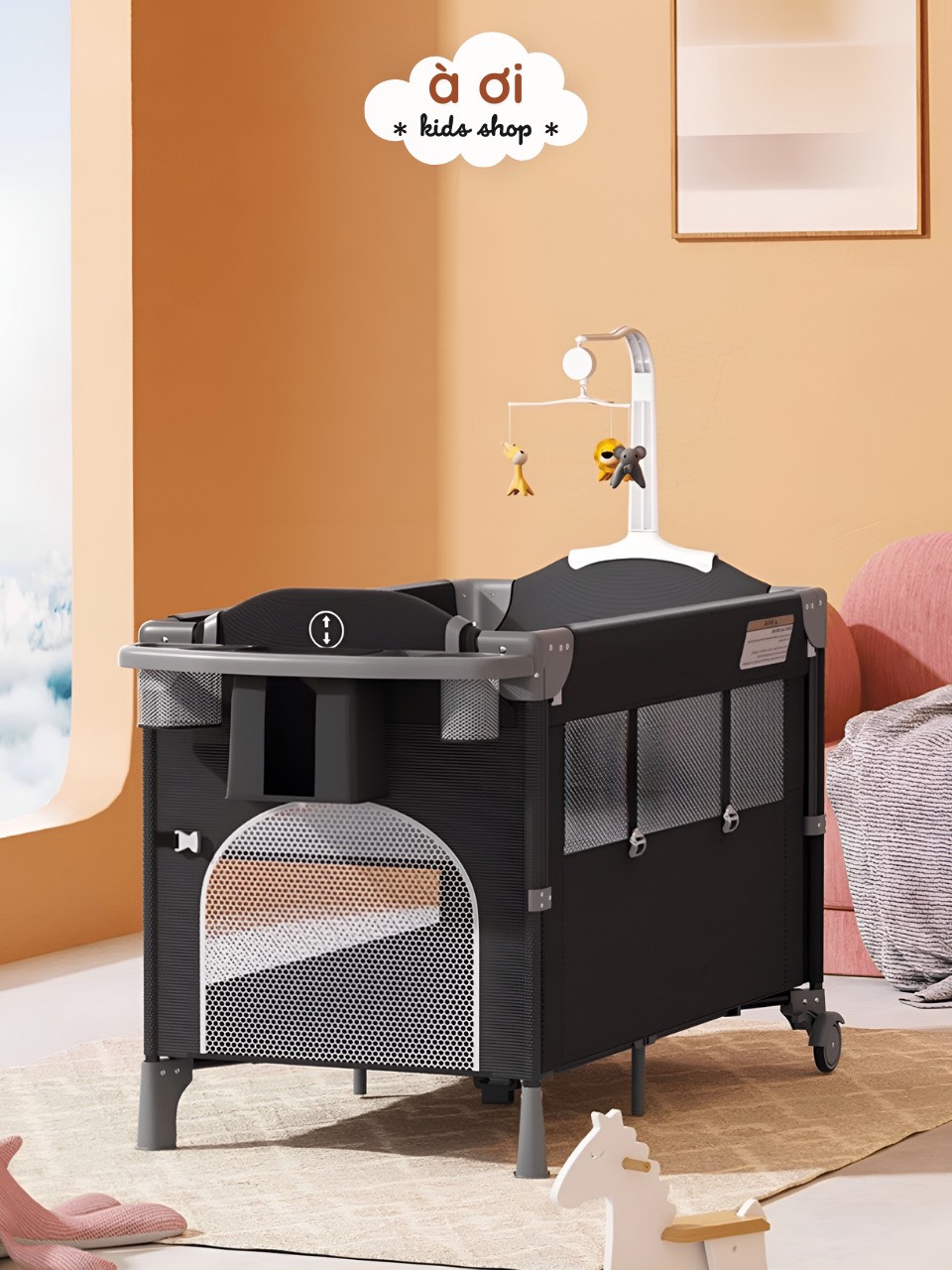 Nôi cũi vải gấp gọnđa năng cho bé, nôi cũi gấp gọn cao cấp chính hãng tiện lợi HONALIFE