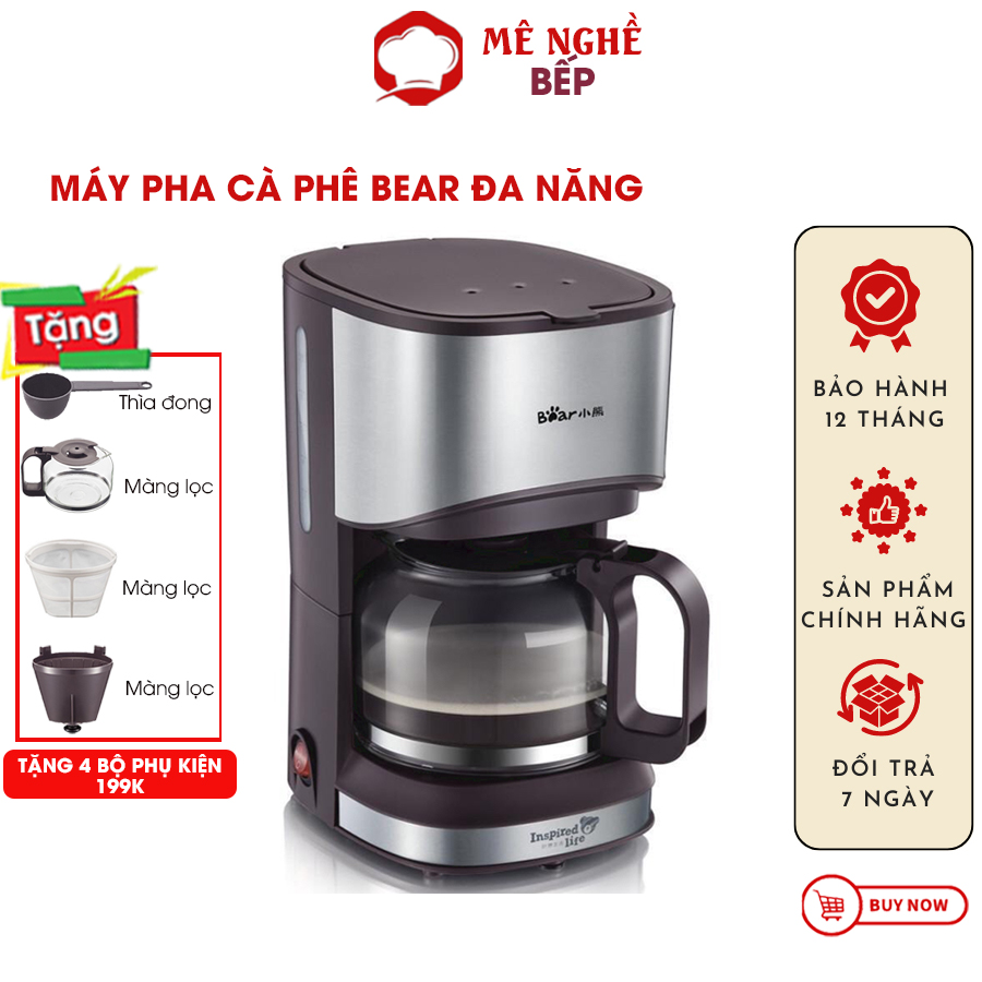 Máy pha cafe mini - Máy pha cà phê tự động Bear - máy pha cà phê văn phòng - Cafe tự động - Tự điều chỉnh đậm nhạt theo ý muốn - Nhanh chóng, nhỏ gọn, dễ vệ sinh