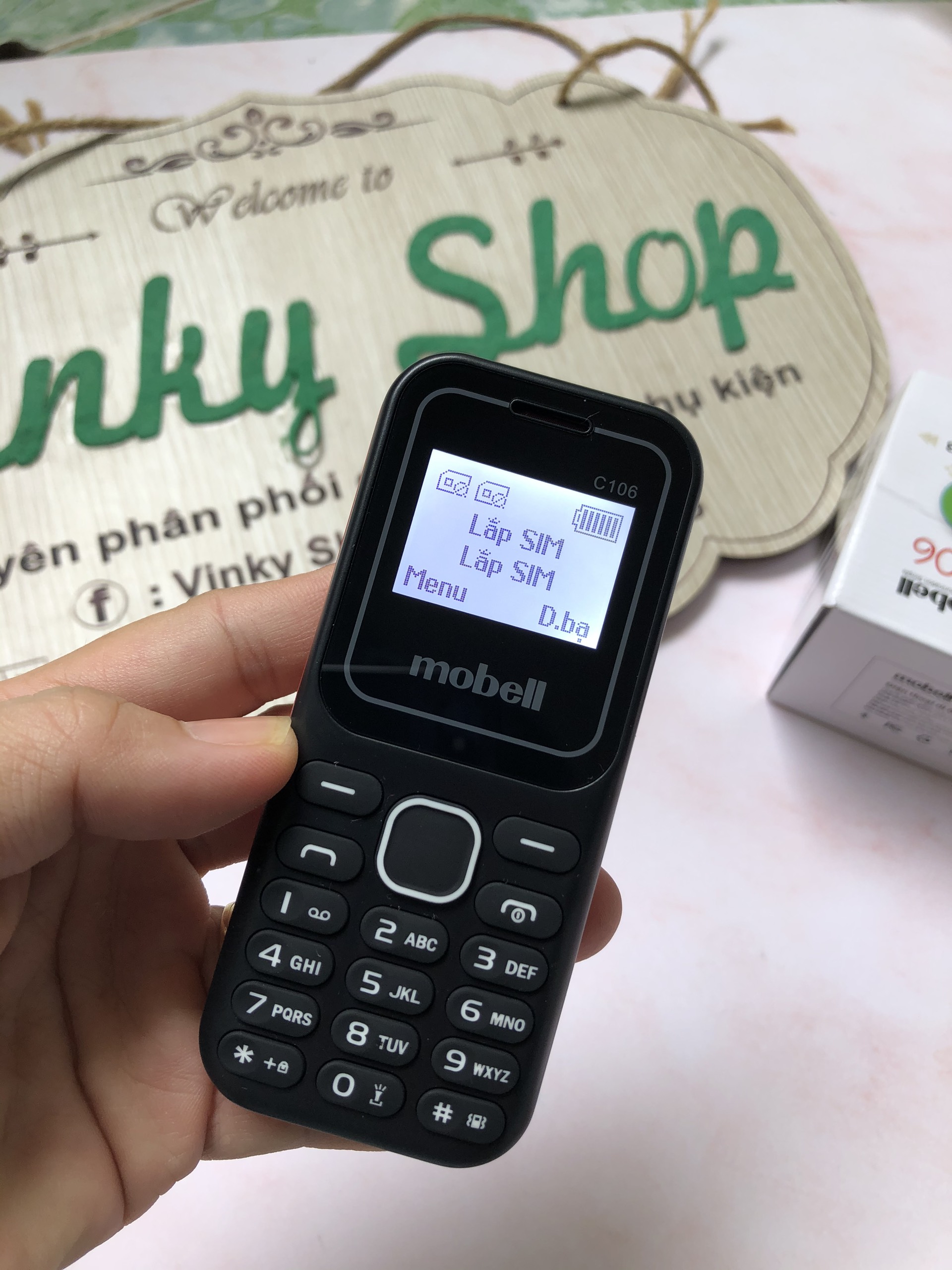 Điện thoại 2 sim Mobell C106 nghe nhạc mp3 nghe FM không cần tai nghe máy mới đầy đủ phụ kiện bảo hành 12 tháng