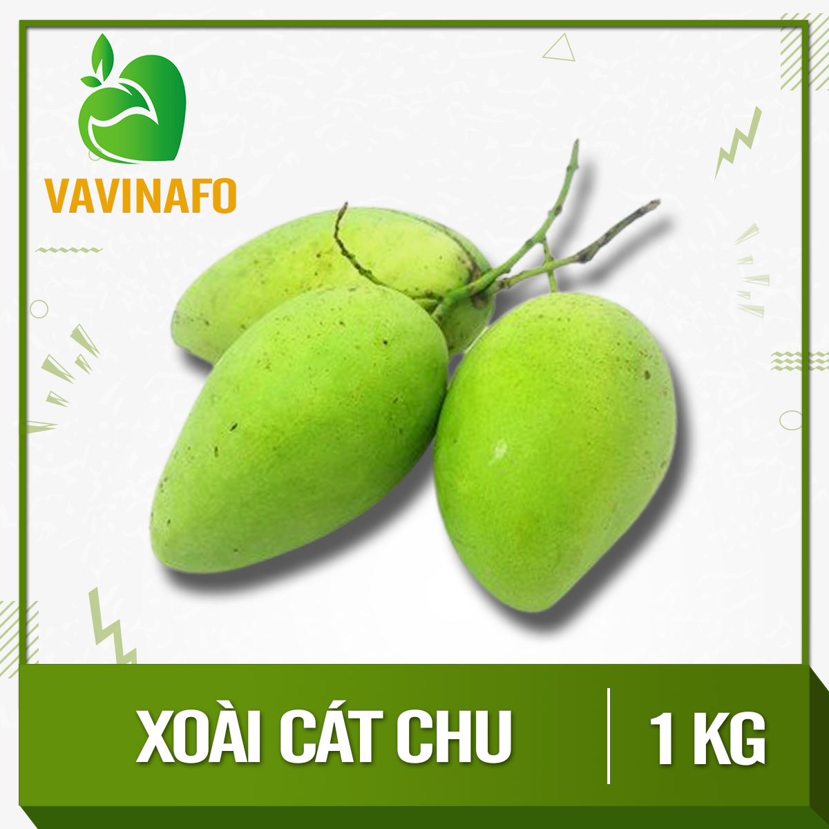 HCM - Xoài Cát Chu (1kg) (Giao xanh/chín ngẫu nhiên tùy đợt hàng) - [Giao nhanh TPHCM]