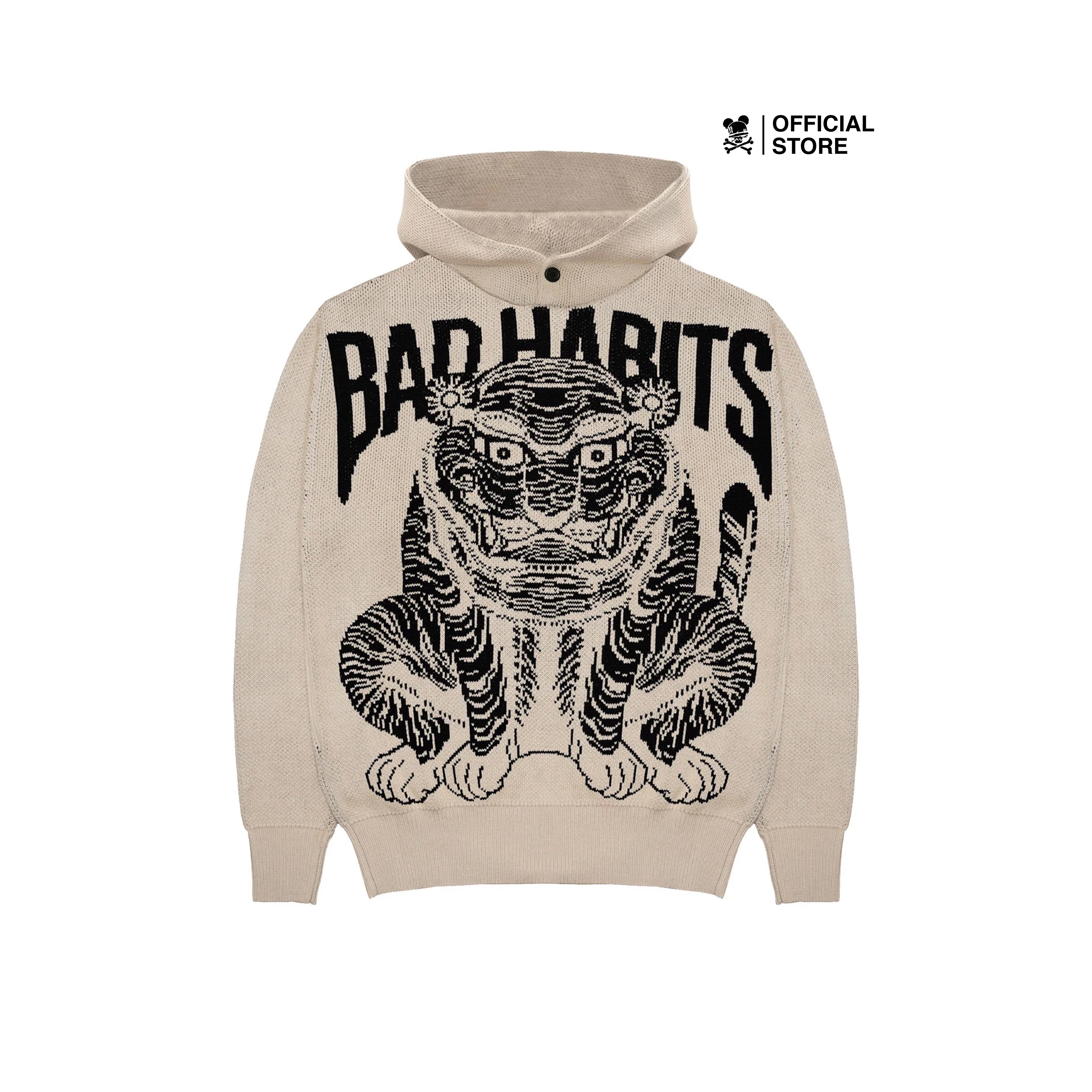  Áo Khoác Unisex Bad Habits TIGER KNIT HOODIE  - Local Brand Chính Hãng 
