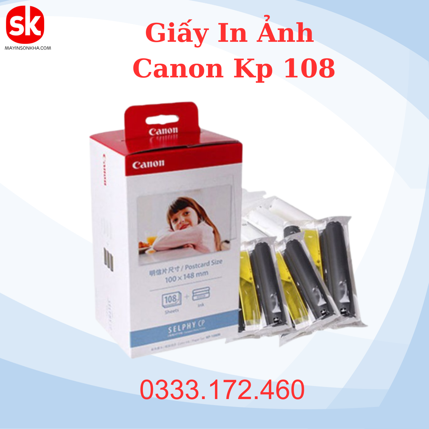 Giấy In Ảnh Canon Kp108 Tờ Khổ 10X15Cm 108 Tờ Giấy Ảnh 03 Phim