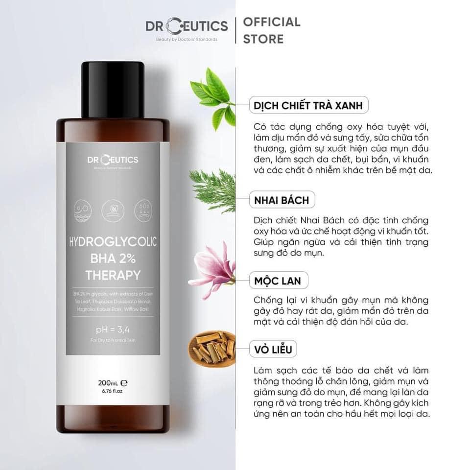 TONER DÀNH CHO DA DẦU ALCOHOLIC BHA 2% THERAPY DR CEUTICS 200ML - SẢN PHẨM TỐT, CHẤT LƯỢNG CAO, HOT