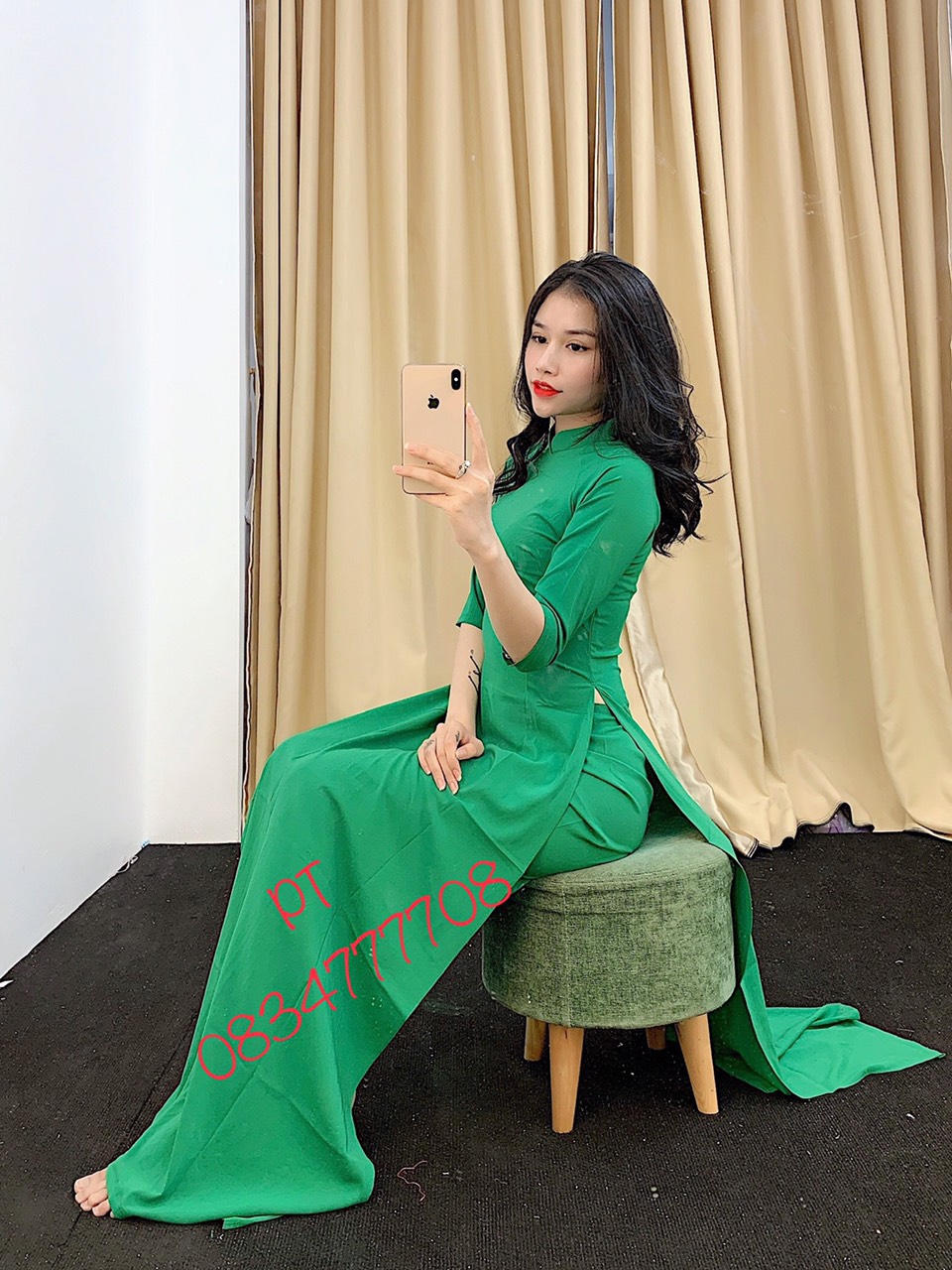 Áo dài nữ áo dài tây thi trơn cổ 2p siêu đẹp cho các nàng
