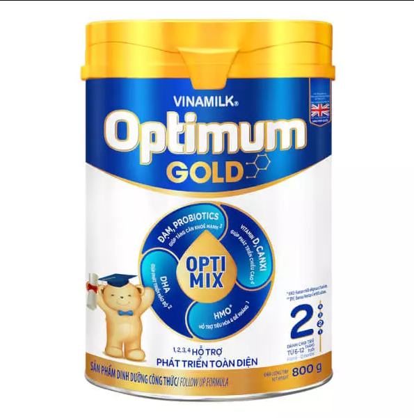 Sữa bột Vinamilk Optimum Gold 2 OPTI MIX 800g Mới 6 - 12 tháng