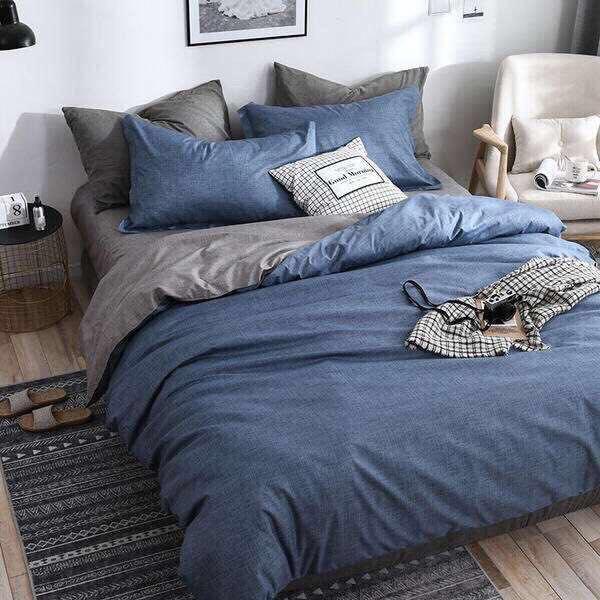 BỘ CHĂN GA GỐI HÀN QUỐC MÀU NÂU TÍM THAN 1M8 X 2M