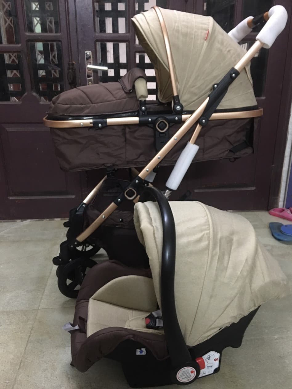 Combo Xe đẩy nôi Belecoo+ ghế nôi ngồi ô tô cho bé