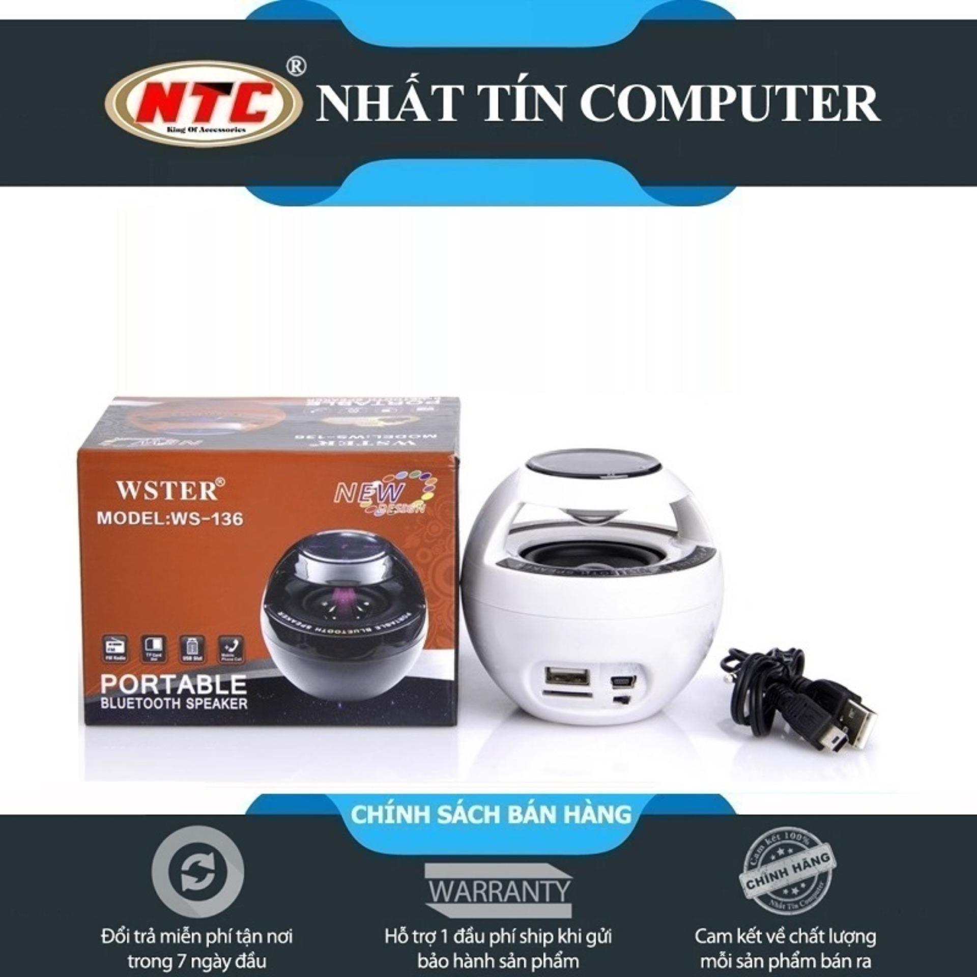 Loa bluetooth wster ws-136 kiểu dáng nhỏ gọn