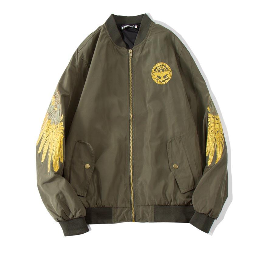Áo khoác bomber thêu logo chim mã: nk1089.