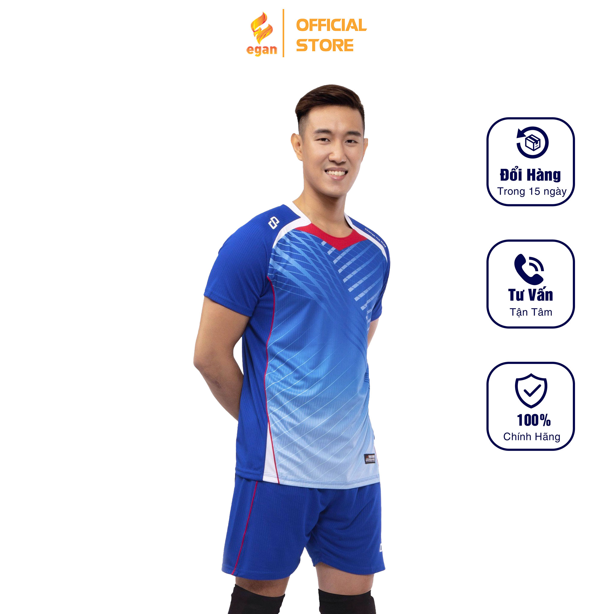 Bộ Đồ Thể Thao Bóng Chuyền Enzo CP SPORT Chất Liệu Vải Mè Sọc Thấm Hút Mồ Hôi Thoải Mái Hoạt Động BC04