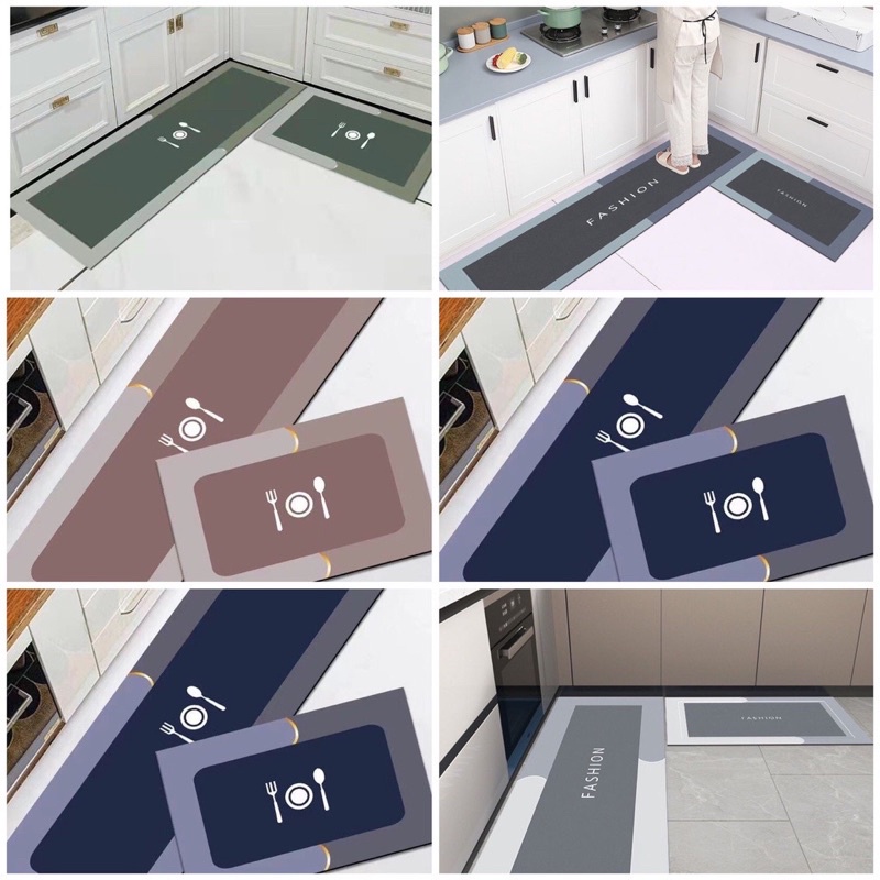 LuxHome ❤️Bộ thảm trải sàn bếp silicon siêu thấm, Thảm bếp chống trượt cao cấp