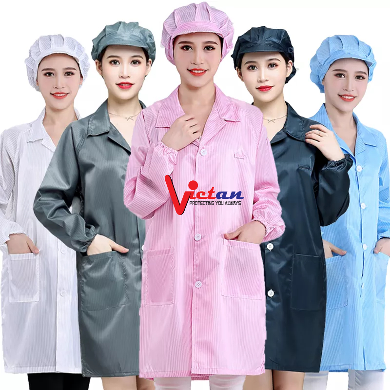 Áo blouse phòng sạch dài tay, chống tĩnh điện