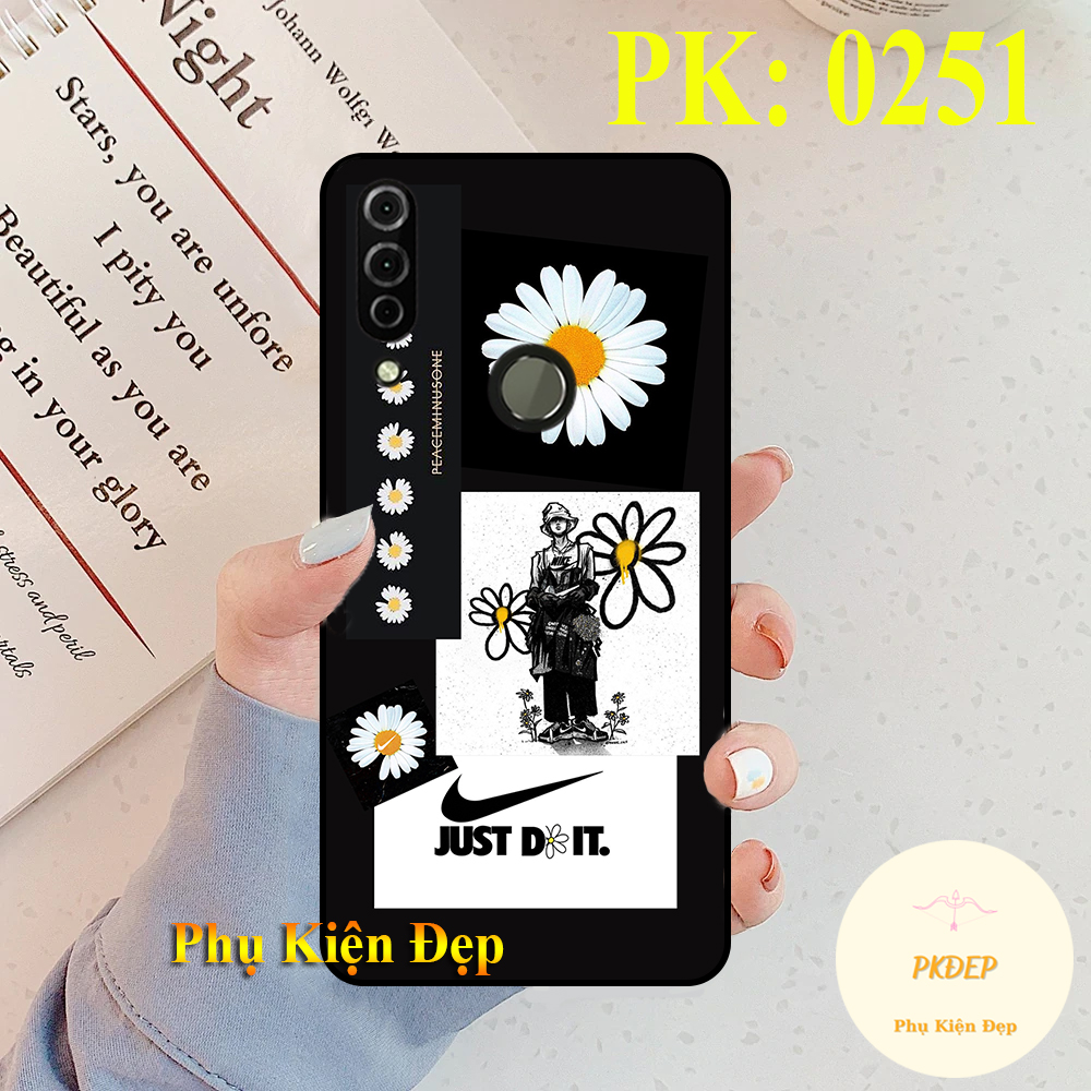 [HCM]Ốp lưng Vsmart Joy 3 dẻo đen  in hình hoa cúc hot trend