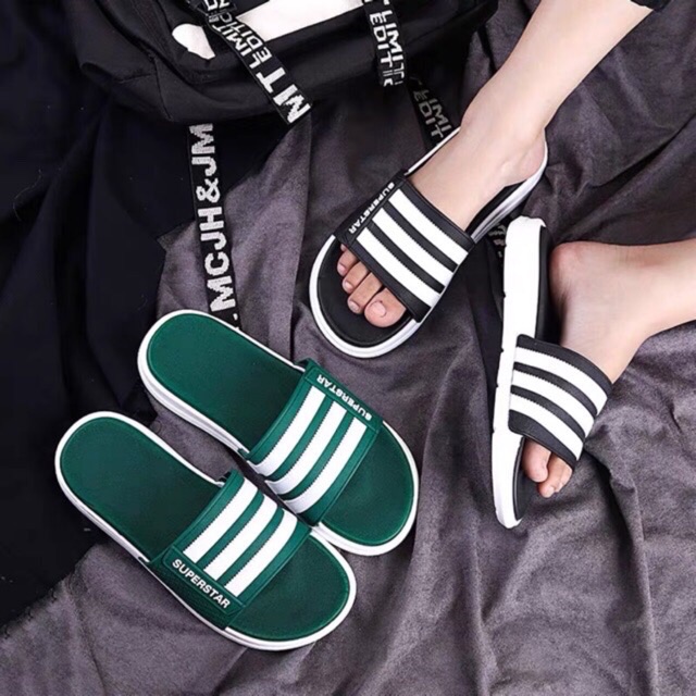 Dép quai ngang nam 3 sọc siêu êm, dép lê nam mùa hè 2020