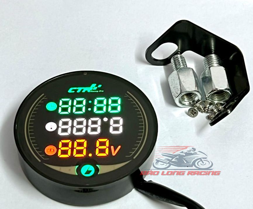 Đồng Hồ 3 chức năng Báo Nhiệt Báo VOL Báo Giờ Hiển Thị gắn được nhiều loại xe máy