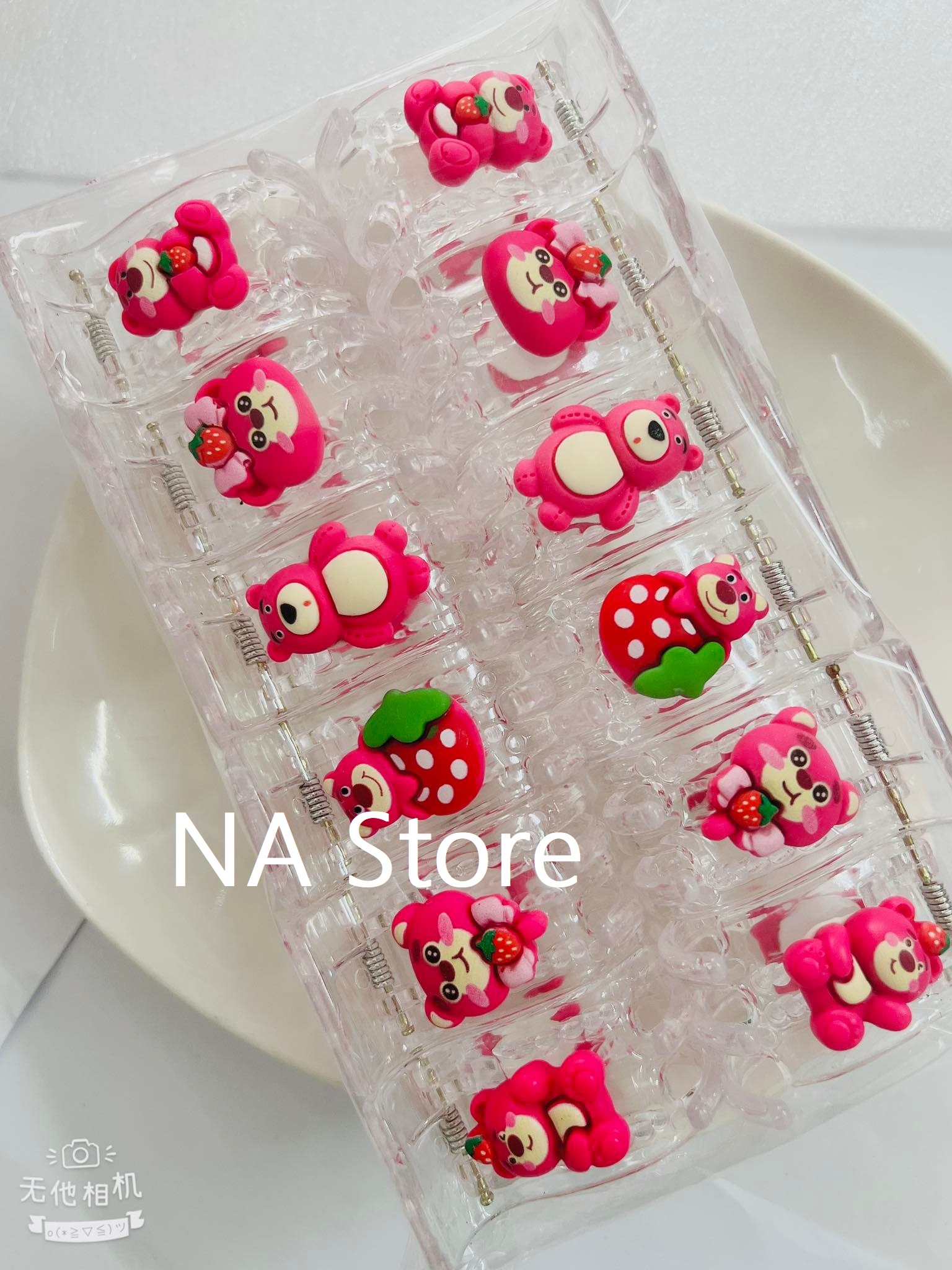 COMBO 12 Kẹp tóc càng cua Gấu Dâu Lotso Cặp tóc 3 răng 5 răng charm Gấu Dâu cute dễ thương