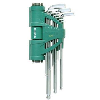 Bộ lục giác đầu bi loại dài, 9 chi tiết - hệ mét quy cách: 2, 2.5, 3, 4, 5, 6, 7, 8, 10mm chất liệu: thép crom 09124 sata