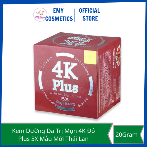 [HCM]Kem Dưỡng Da Mụn Ban Đêm 4K Đỏ Plus Whitening Night Cream Thái Lan Chuẩn