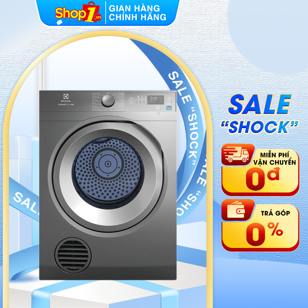 Máy sấy thông hơi Electrolux 8.5 kg EDS854N3SB - Nhiệt độ sấy:  70°C, Công suất:  2250 W