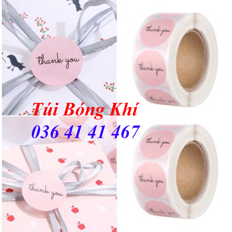 [Ngẫu nhiên] 01 Cuộn 500 Stick dán nhãn Thank You dùng để trang trí đóng gói hàng