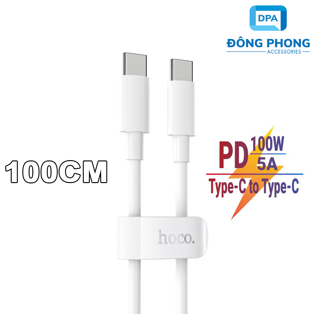 Cáp type c to type c hoco x51 sạc nhanh pd 2.0 100w quick charge 3.0 dài 1 mét chính hãng