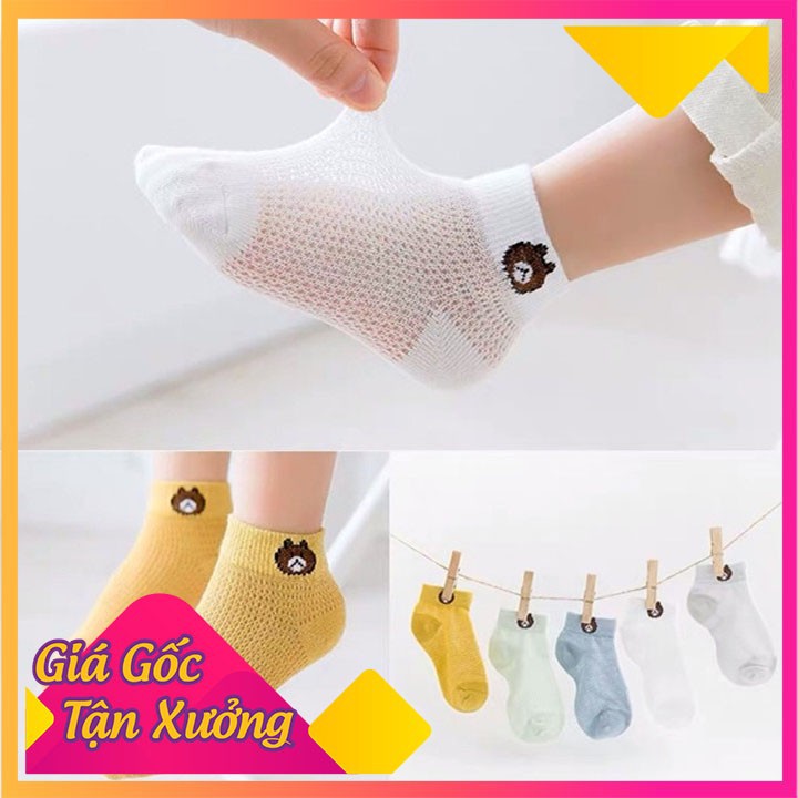 Sét 5 đôi tất lưới cổ thấp kid's socks cho bé ttspk2112