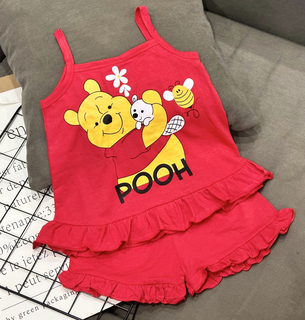 9-20kg Siêu cưng! mát mẻ mùa hè! Đồ bộ áo dây quần bèo Thun coton đẹp bé gái (117) - 3