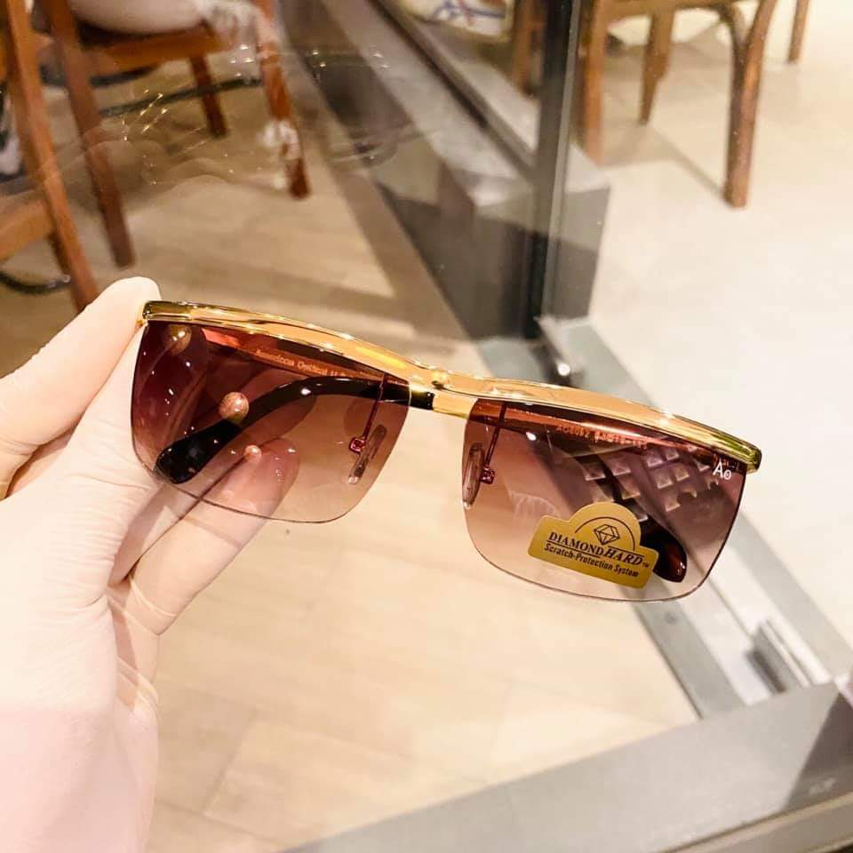 (Ảnh thật+Fullbox) Kính Râm Kính Mát Nam Gọng Vàng Nam Tính Mắt Kính Policacbonat Chống UV