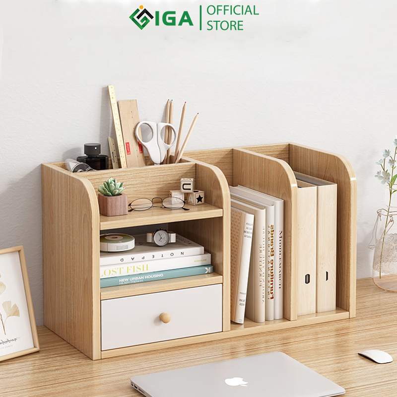 Kệ sách để bàn , kệ sách gỗ thông minh thương hiệu IGA- GP176