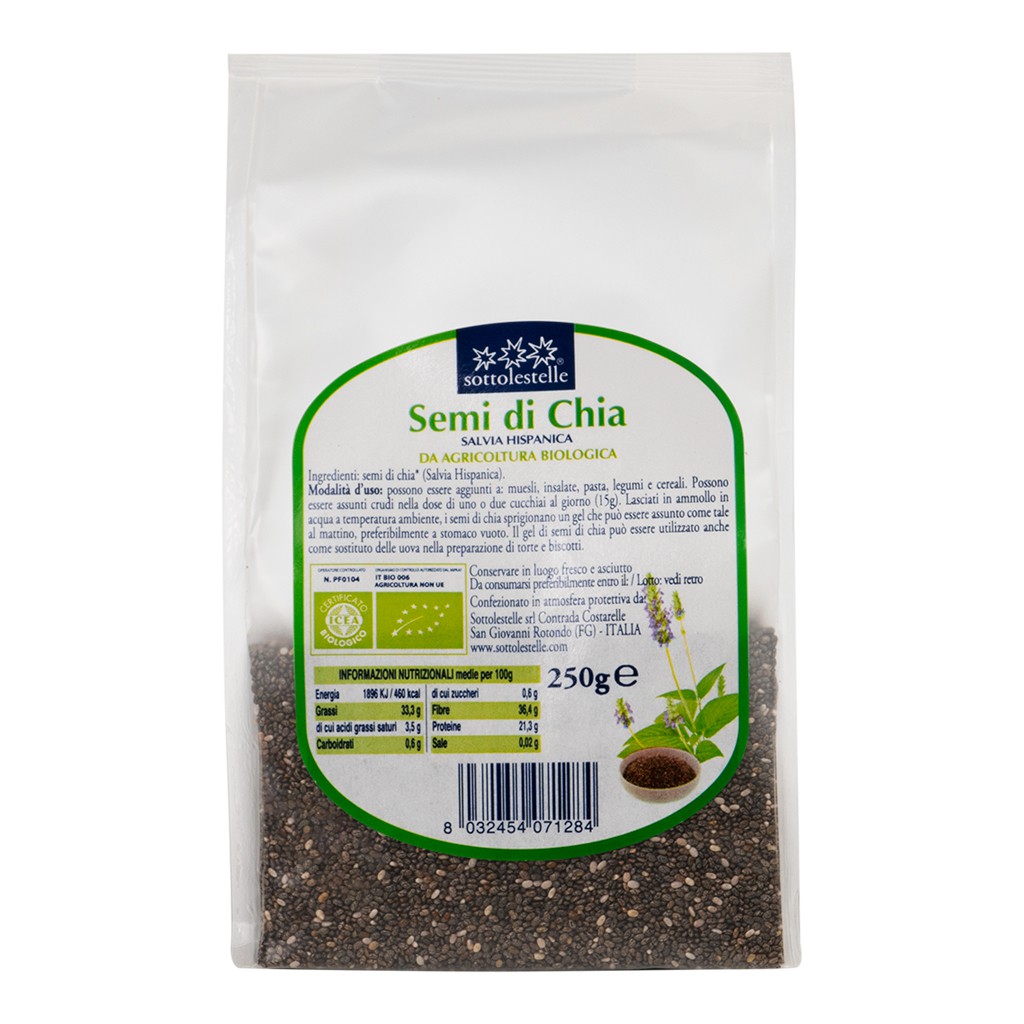 Hạt Chia hữu cơ ăn dặm cho bé 250g Sottolestelle