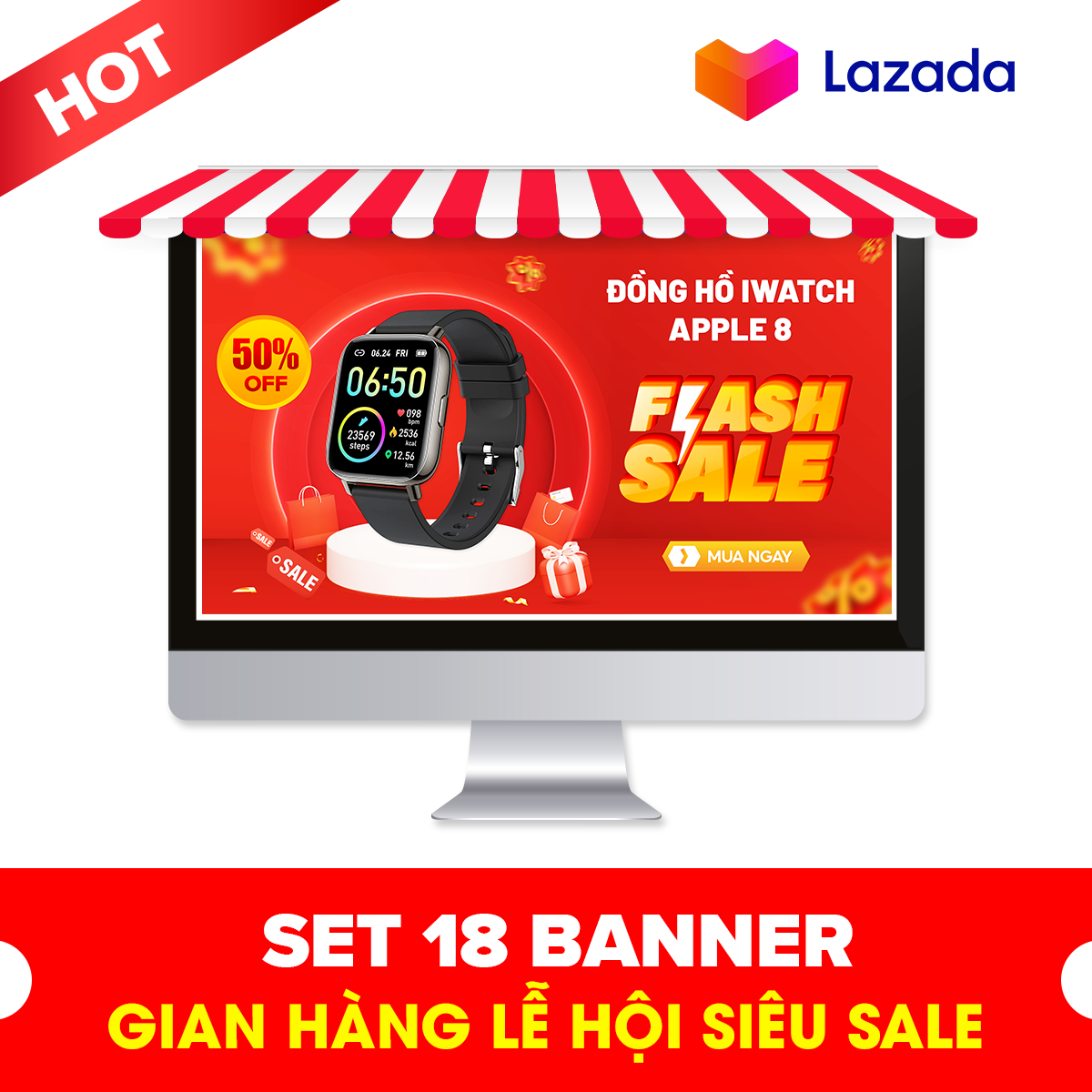 Bộ 18 Banner gian hàng Cao Cấp Cho Lazada Siêu Sale 11.11 chất lượng cao - SkyDes