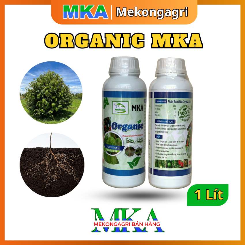 Phân bón phát triển bộ rễ, cơi đọt và bộ lá xanh khỏe - Organic MKA 20% - Chai 1 lít