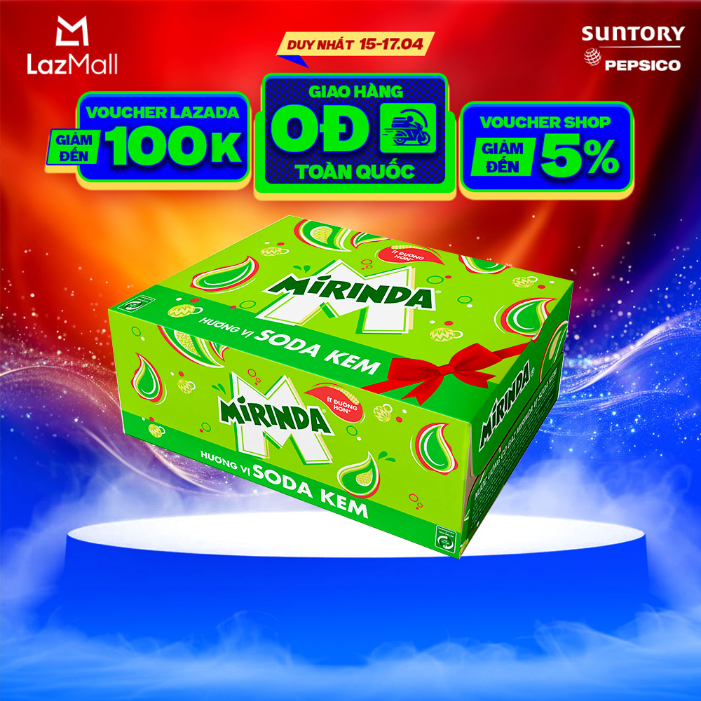 [SALE ĐẠI LỄ] Thùng Nước Ngọt Giải Khát Có Gaz Mirinda Soda Kem (320ml/lon)