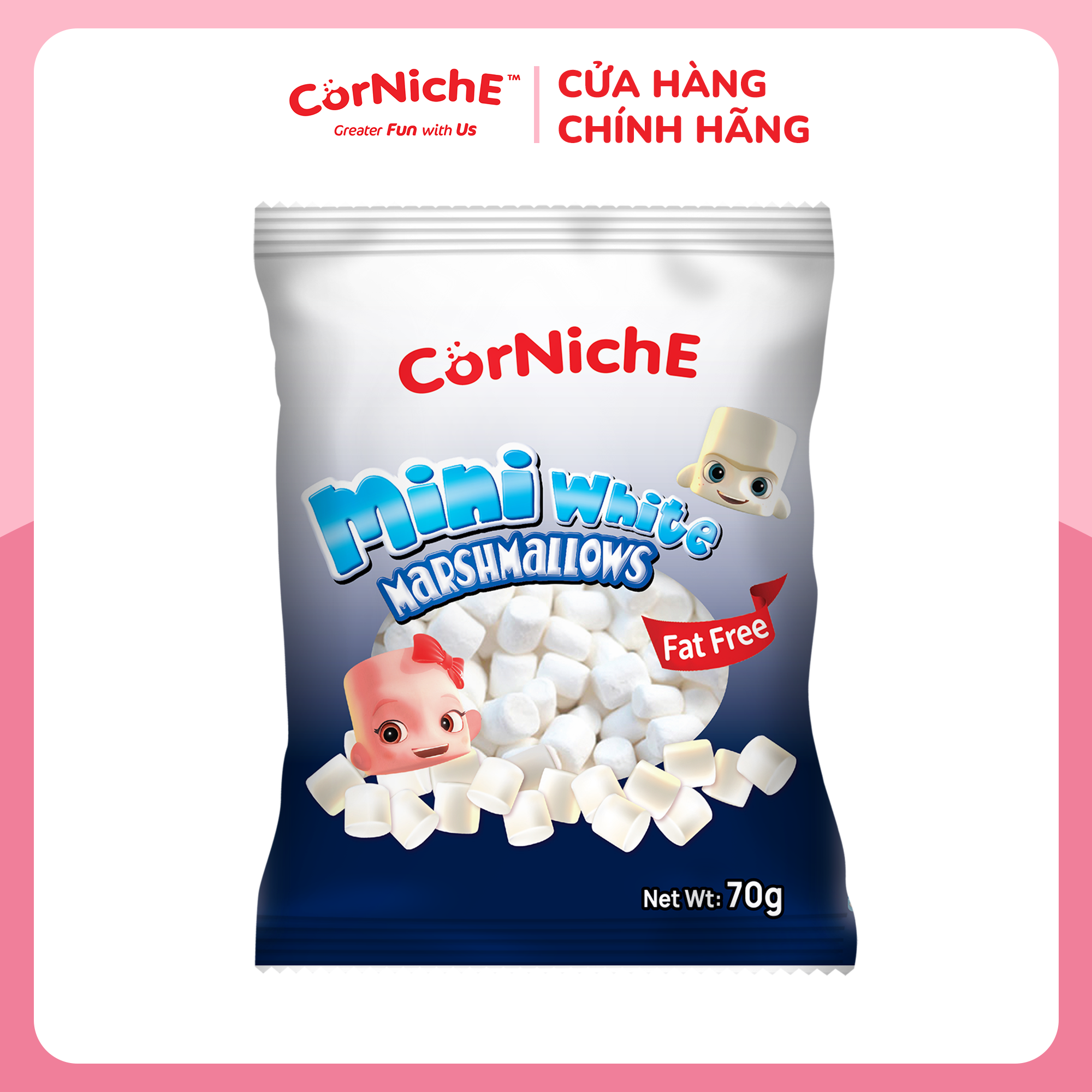 Kẻo xốp marshmallow trắng 70g