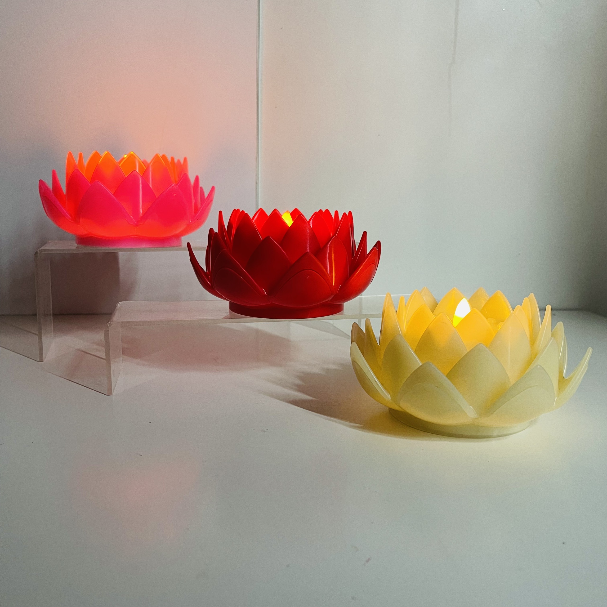Nến hoa Sen Đại Điện tử - Ngọn Không lắc,sử dụng Pin - Đèn thờ Phật Giáo