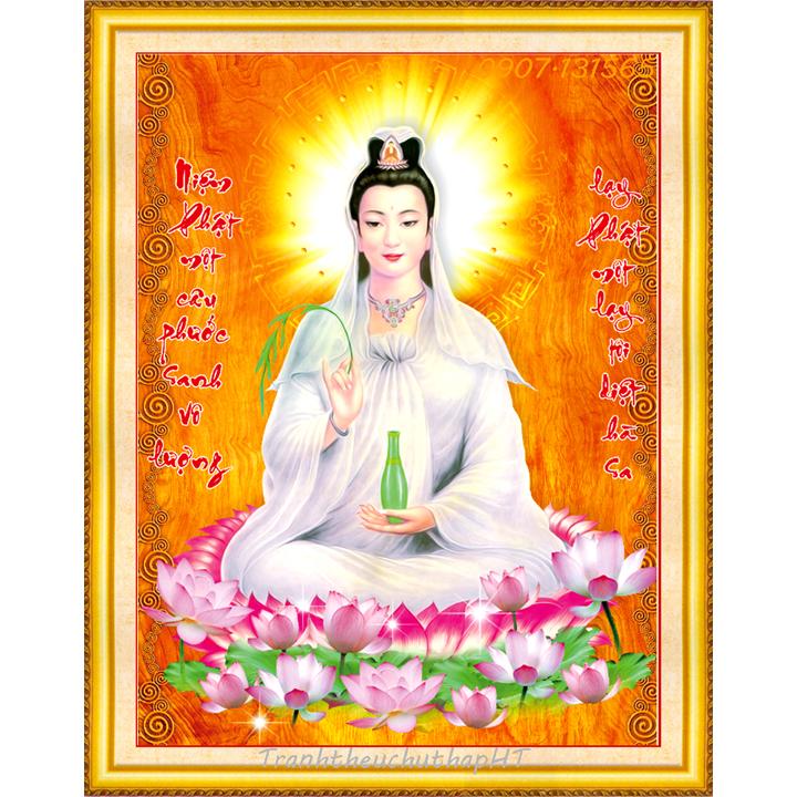 Tranh đính đá Phật Bà kích thước 75*57cm - tự đính