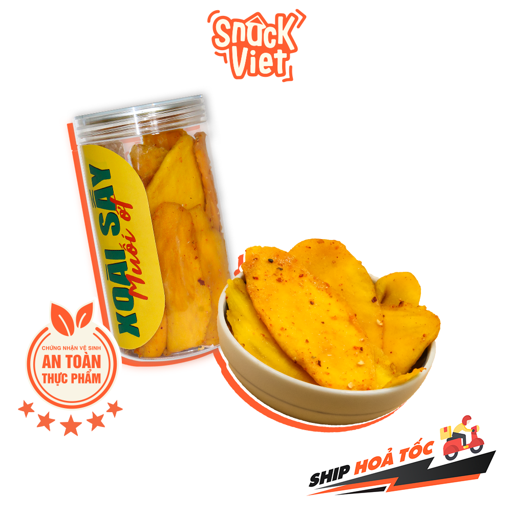 Xoài sấy muối ớt thợ sấy - hũ 450g đồ ăn vặt sài gòn cực ngon, cực rẻ