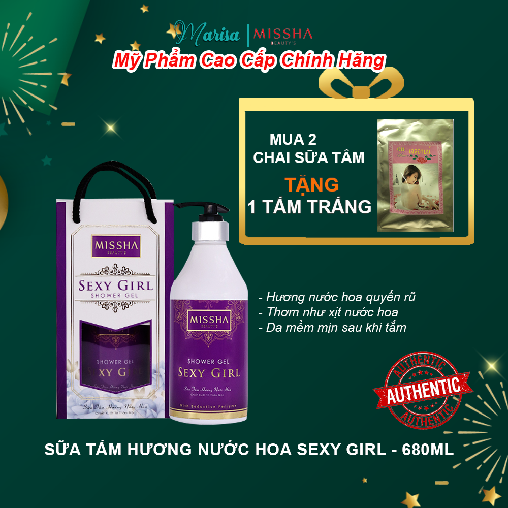 Sữa tắm hương nước hoa trắng da thơm lâu SEXY GIRL Missha 680ml - Marisa Beauty