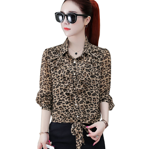 ÁO SƠ MI NỮ HỌA TIẾT DA BÁO A5590