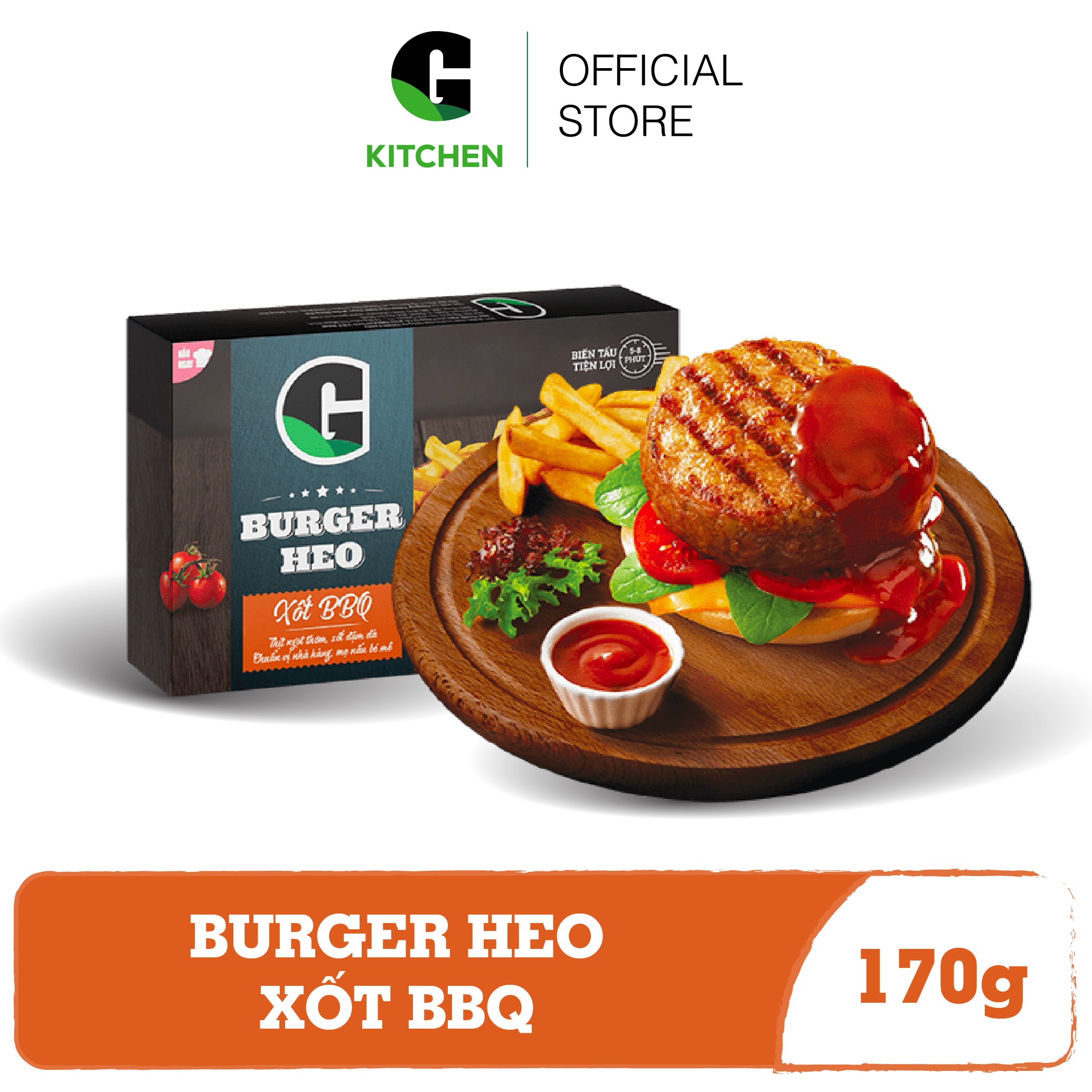[Giao nội thành HCM] Burger Heo Xốt Bbq G Kitchen 170g